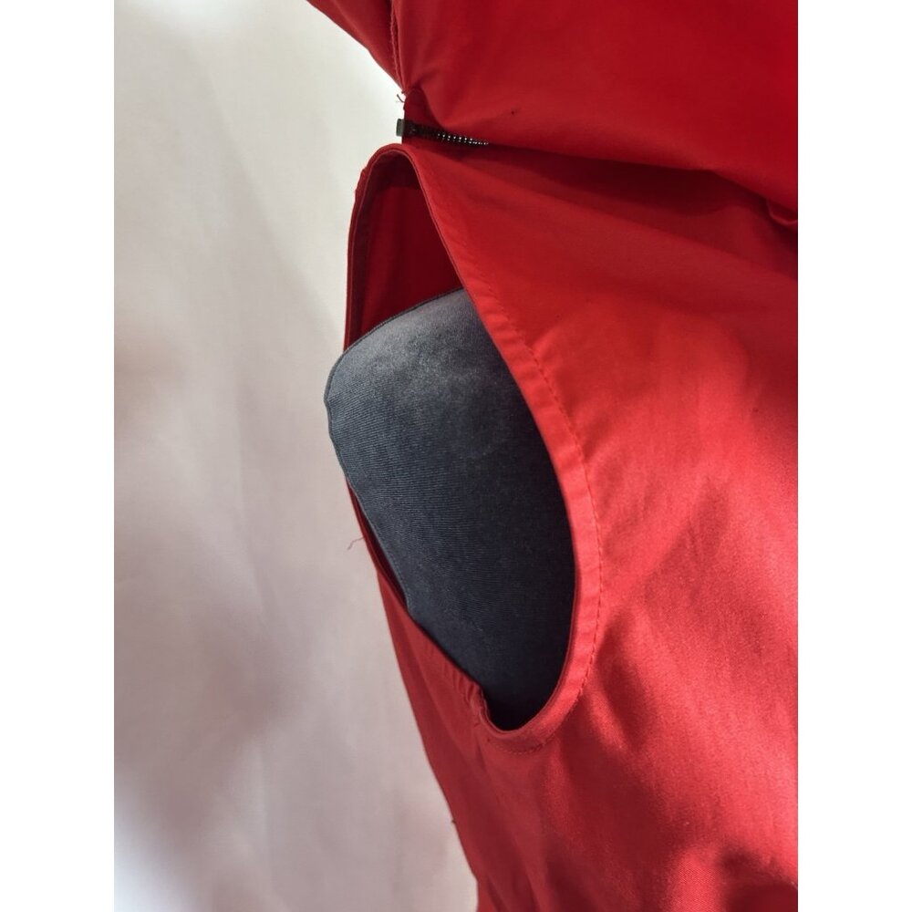 Cabi Red Trench Coat Sz 6 Jacket Detachable Upper Double Breasted Belted Convert - Picture 12 of 16